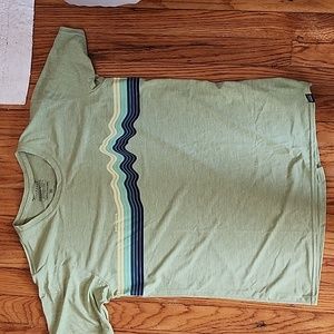 Patagonia green and striped athletic shirt